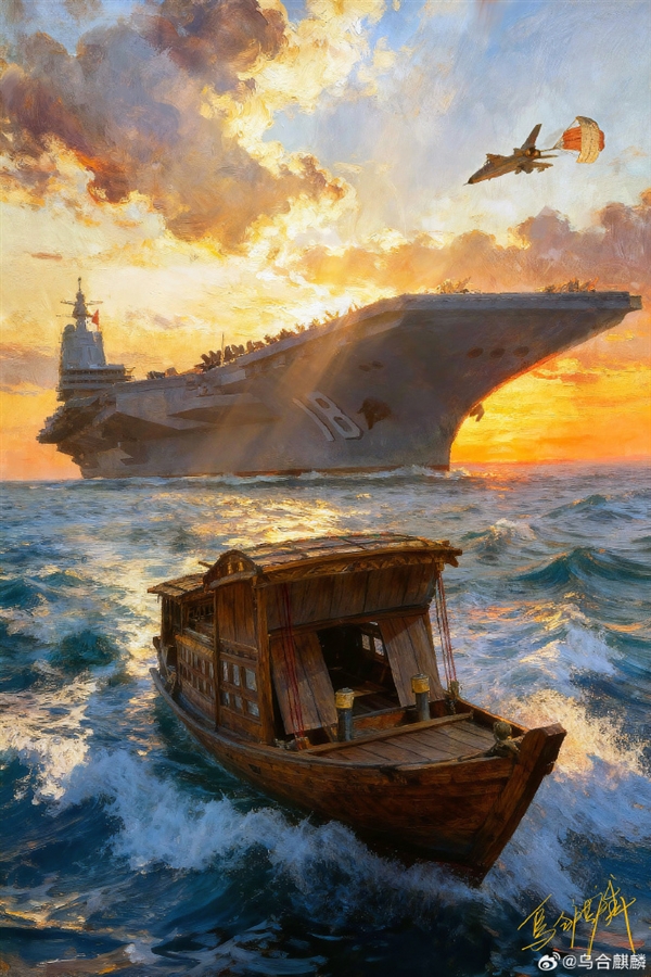 乌合麒麟新作：福建舰、南湖红船同框 接81192返航